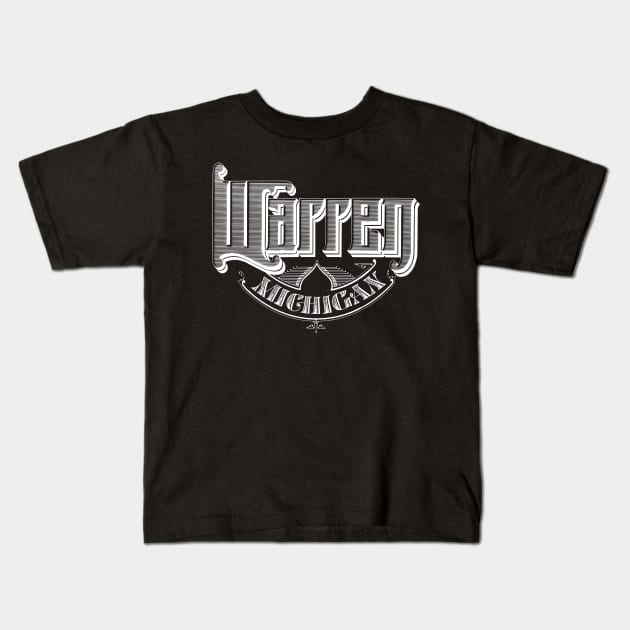 Vintage Warren, MI Kids T-Shirt by DonDota